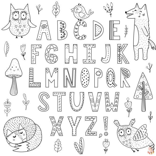 alphabet coloring pages to print free