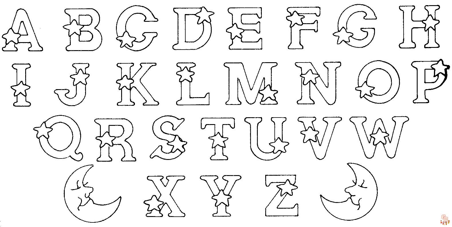 alphabet colouring pages printable