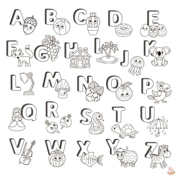 colorear por alfabeto dibujos para colorear