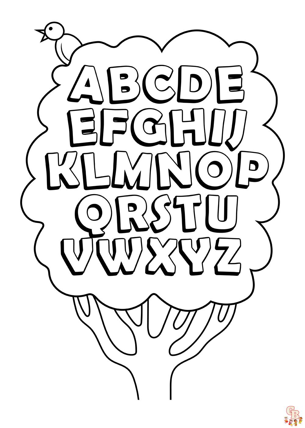 coloring pages with alphabet