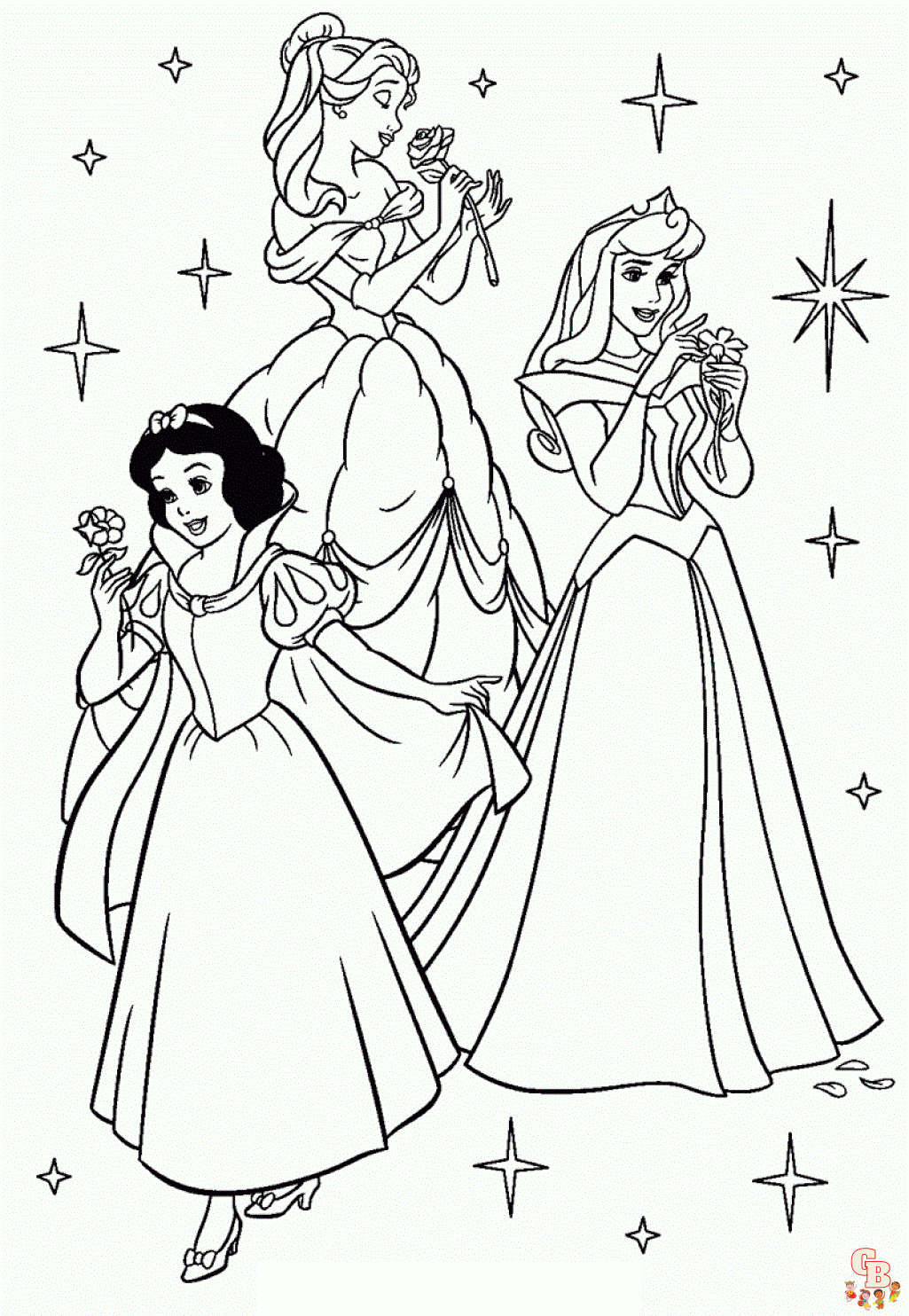 all disney princesses together coloring pages