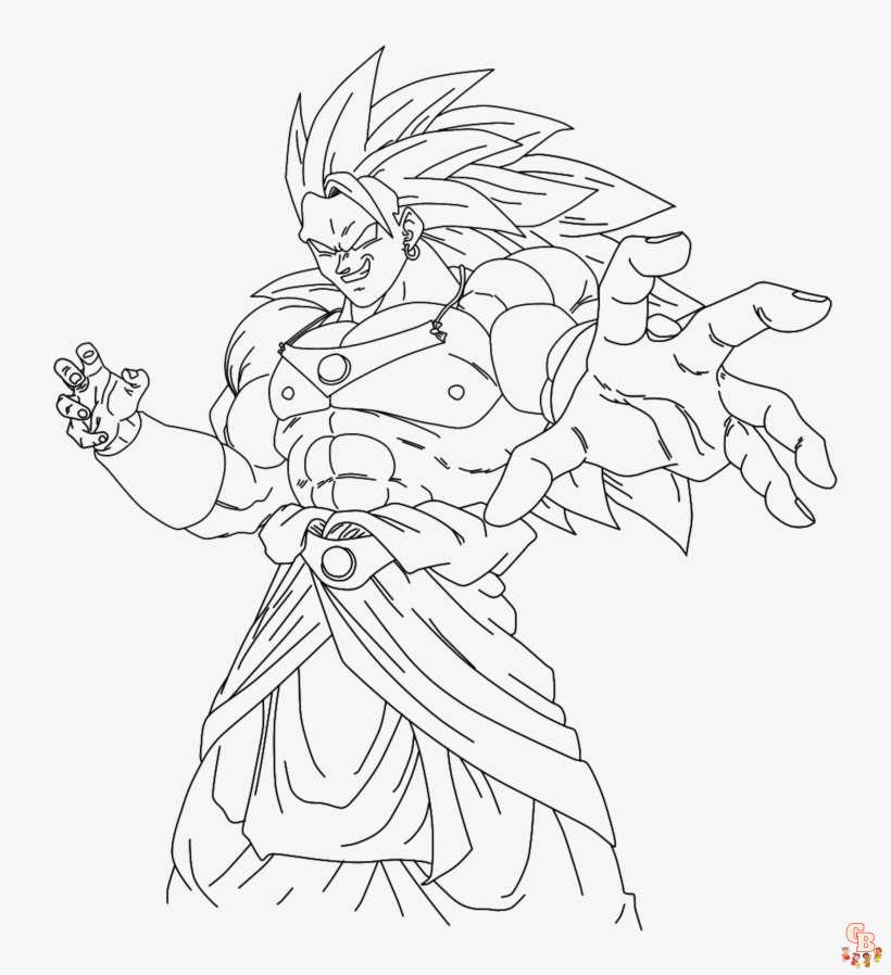 dragon ball z broly coloring pages