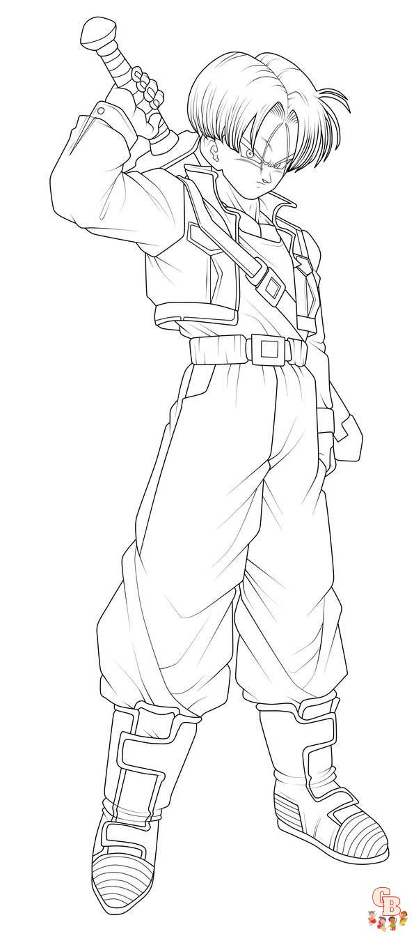 dragon ball z coloring pages trunks 1