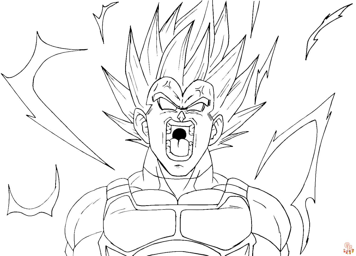 Dragon Ball Saiyajin Goku – Páginas para colorir imprimíveis gratuitas