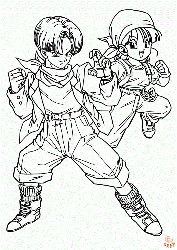 dragon ball z trunks coloring pages 1