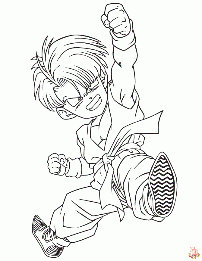 dragon ball z trunks coloring pages 2