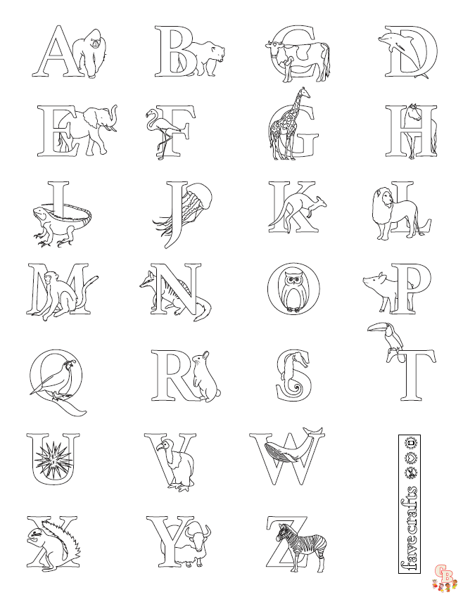 dibujos del alfabeto gratis para colorear