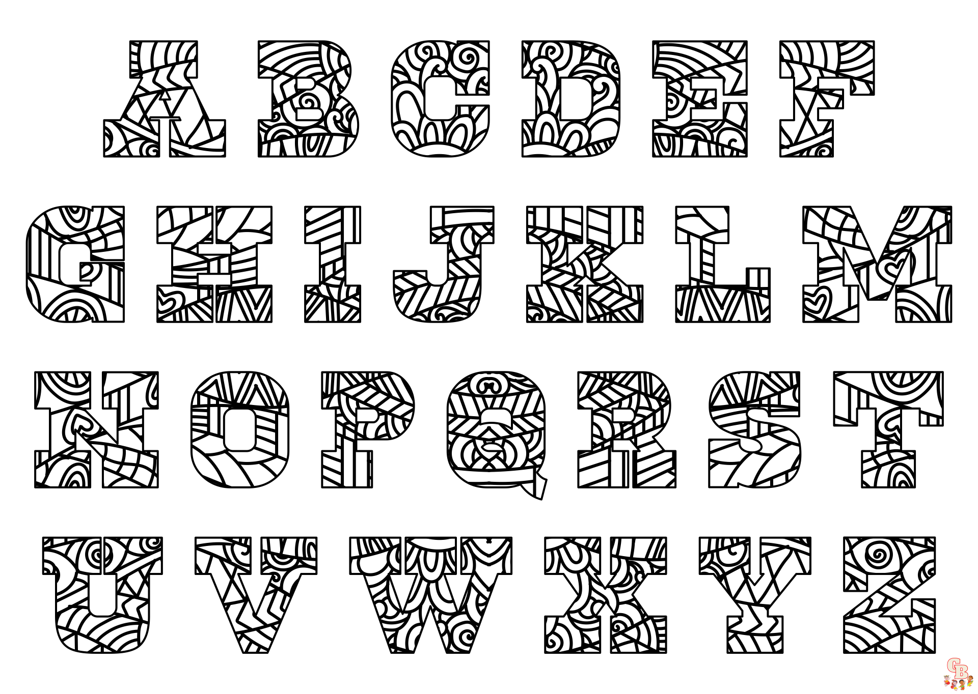 dibujos imprimibles gratis para colorear alfabeto
