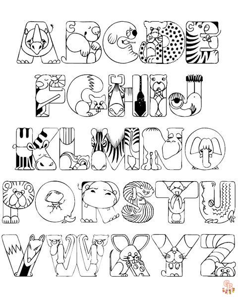 alfabeto preescolar de la a a la z dibujos para colorear