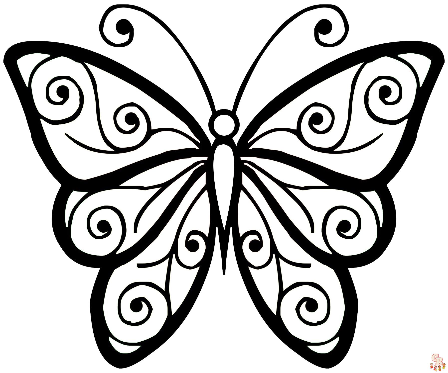 preschool butterfly coloring pages 2