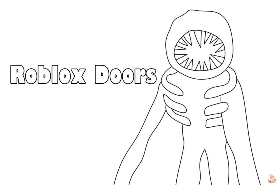 Figura para colorir Roblox de portas – Se divertindo com crianças