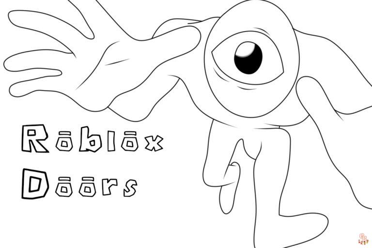 Doors Roblox Coloring pages PNG digital download images for printing  colouring pages
