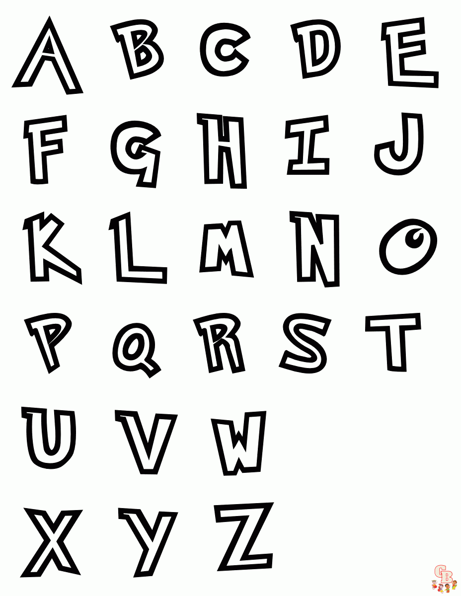 simple alphabet coloring pages