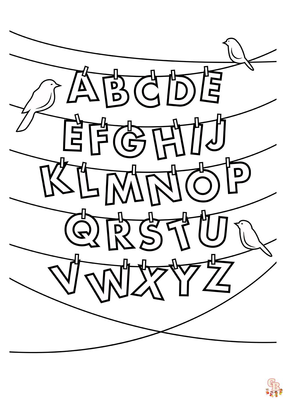 the alphabet coloring pages