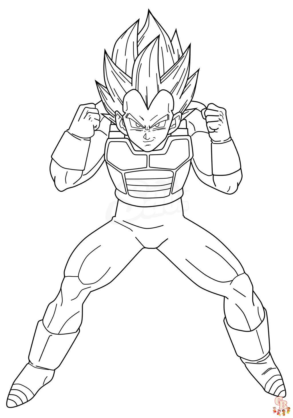 vegeta dragon ball z coloring pages 1