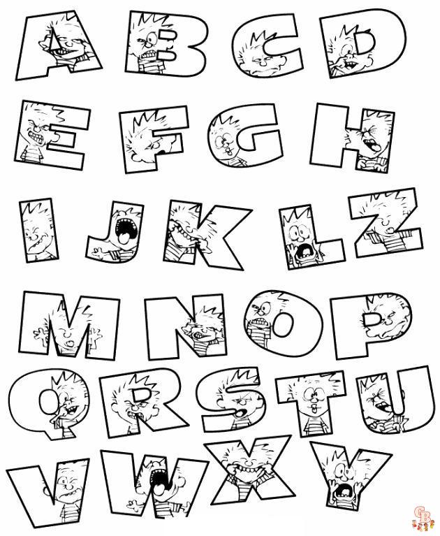dibujos del alfabeto entero para colorear