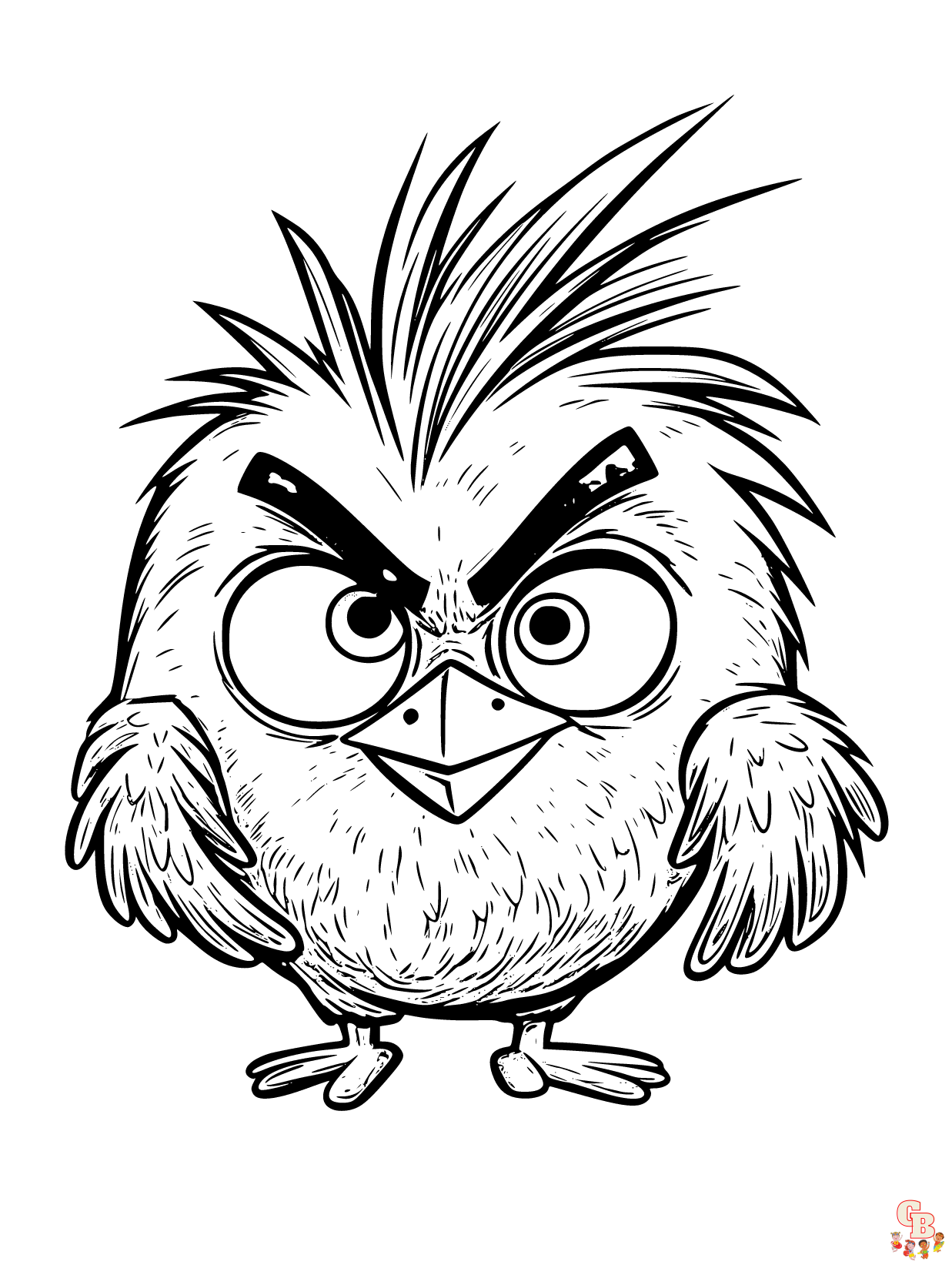 black angry bird coloring page