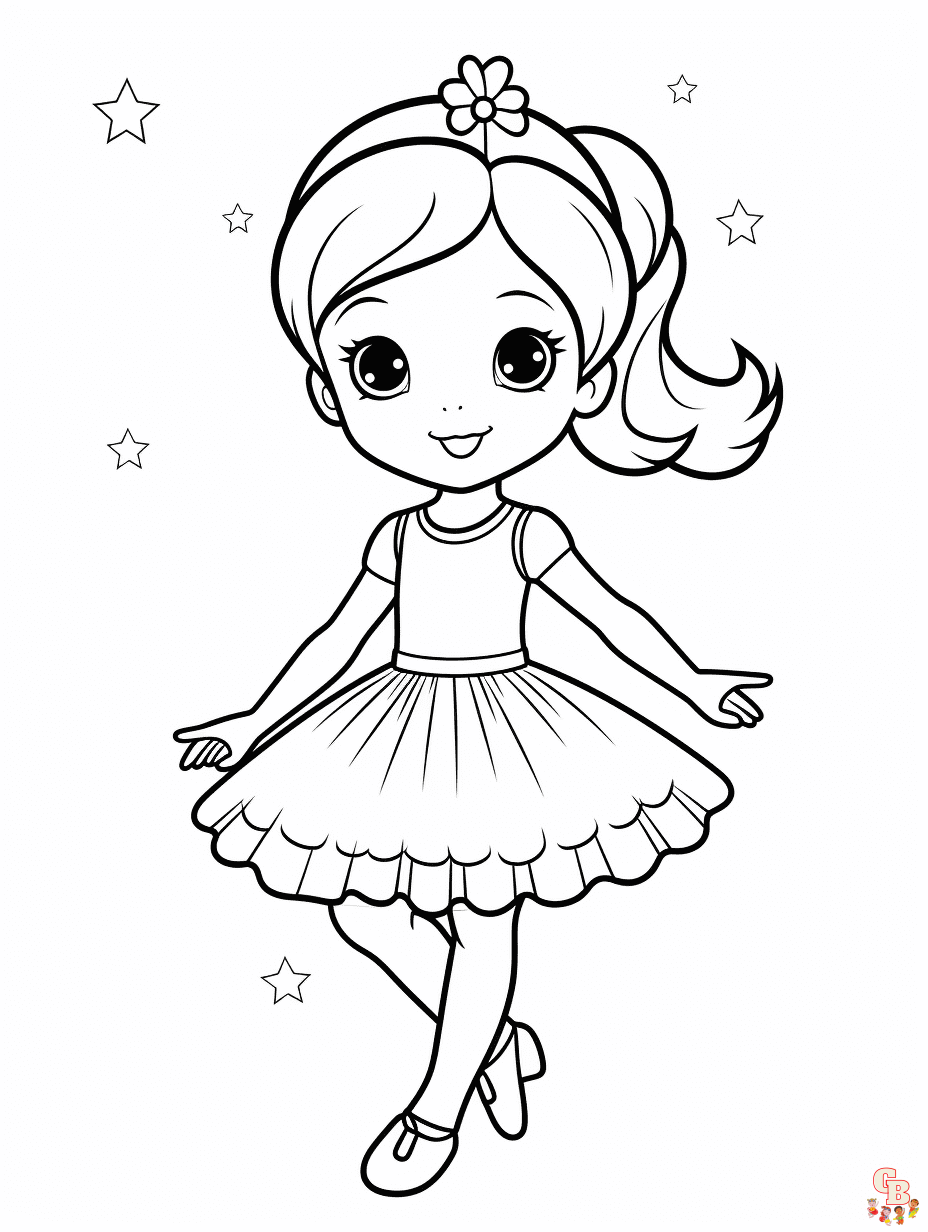 Ballerina Coloring Pages easy 1