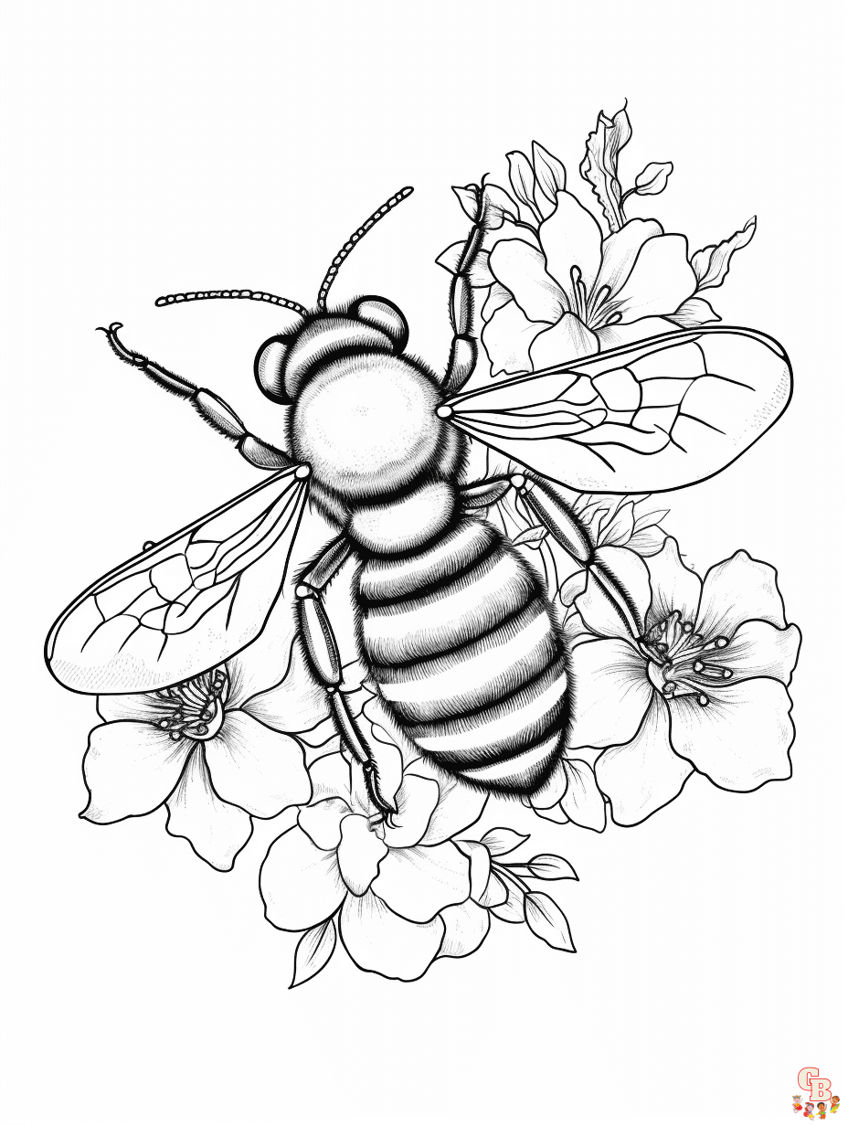 Bee coloring pages 1