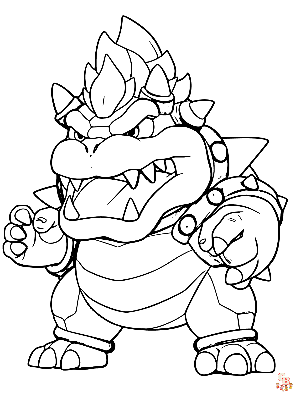 Bowser coloring pages printable free