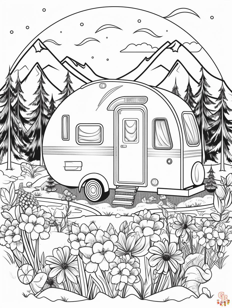 camper coloring page