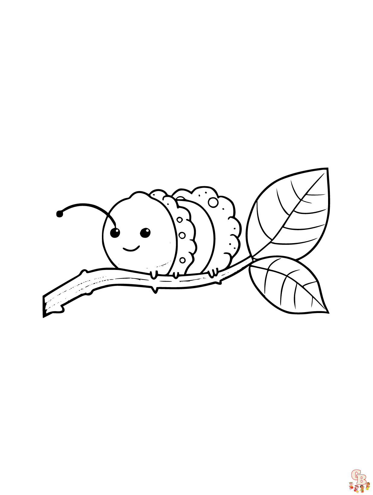 Caterpillar coloring pages easy