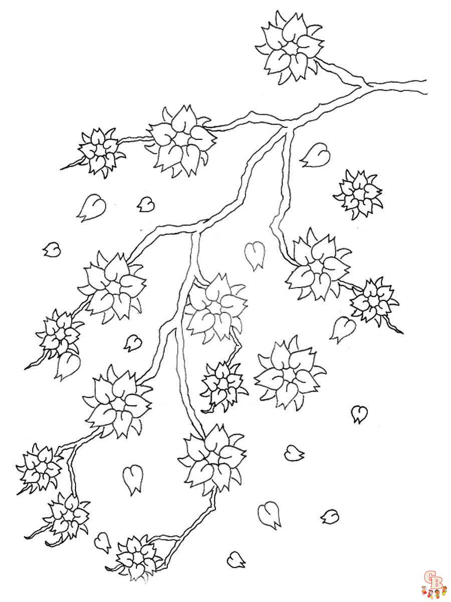 Cherry Blossom Coloring Pages 4
