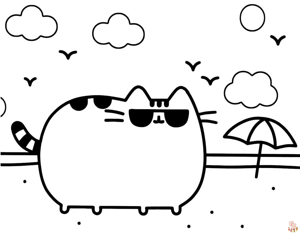 Cool Pusheen Coloring Pages 1