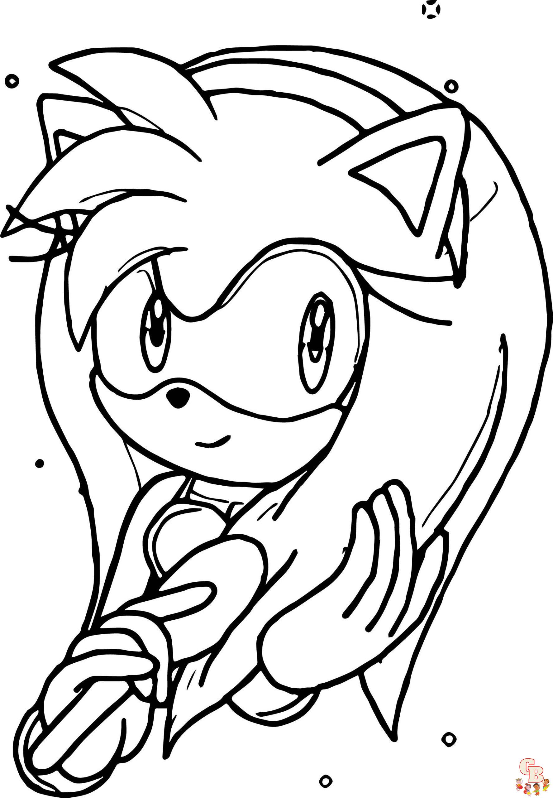 Cute Amy Rose Sonic The Hedgehog Coloring Pages 