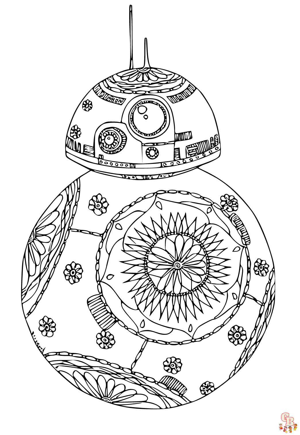 Seja criativo com as lindas páginas para colorir BB-8 - imprimíveis  gratuitamente