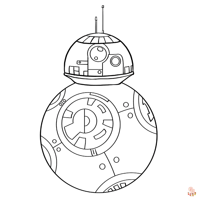 Seja criativo com as lindas páginas para colorir BB-8 - imprimíveis  gratuitamente