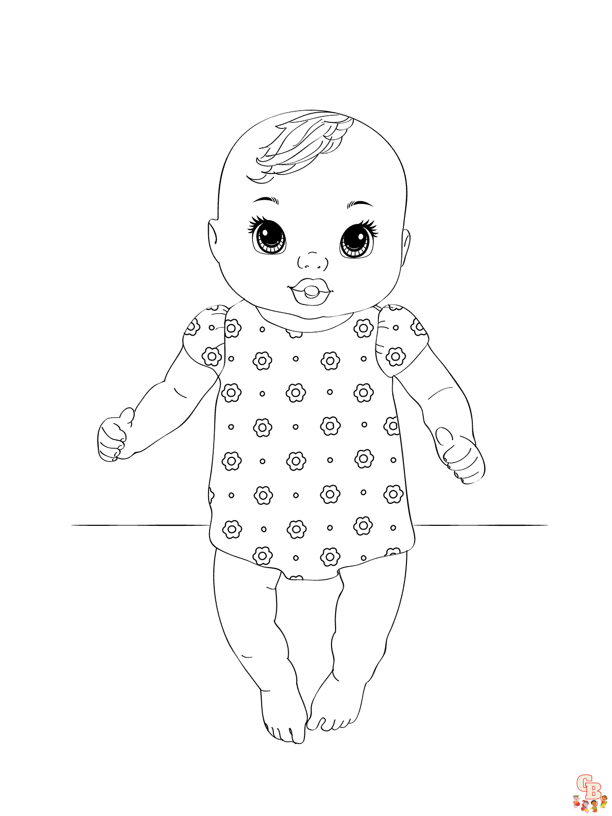 Cute Baby Alive Doll 塗り絵 1