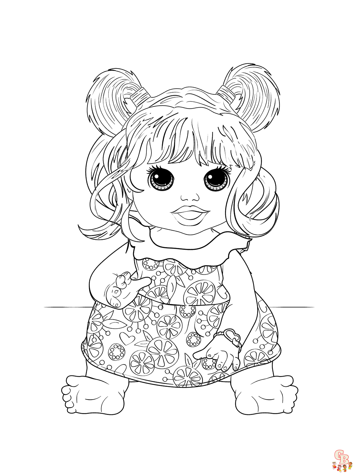 Cute Baby Alive Doll 塗り絵 2