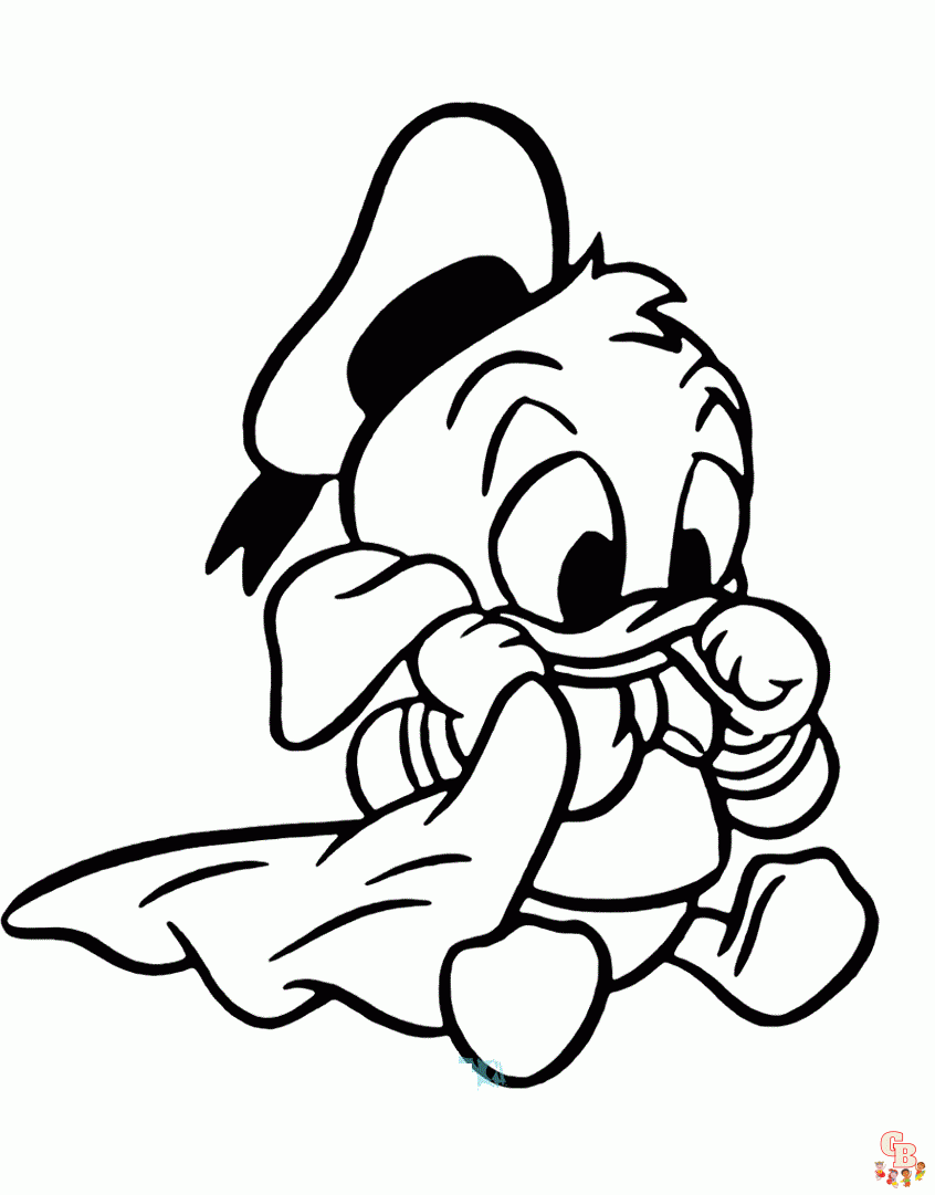 Cute Baby Donald coloring pages 1