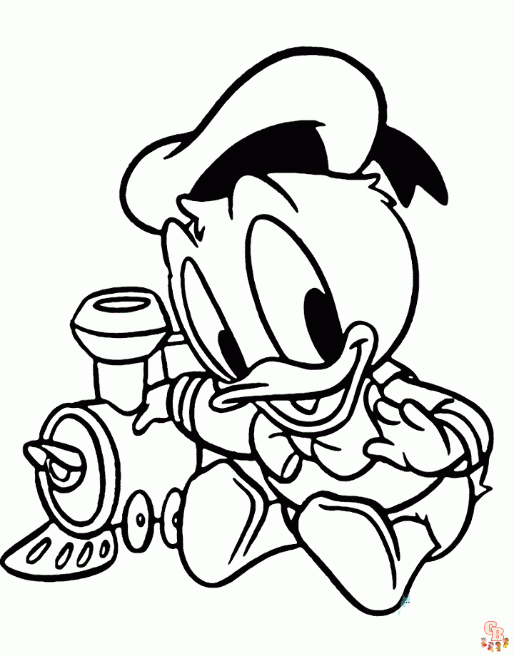 Cute Baby Donald coloring pages 2