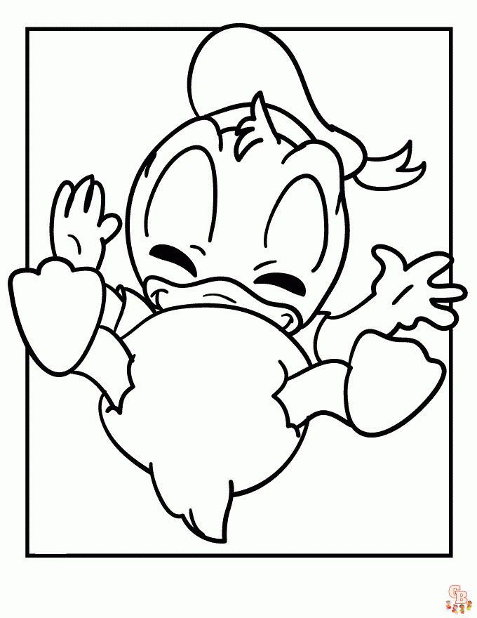 Cute Baby Donald coloring pages easy