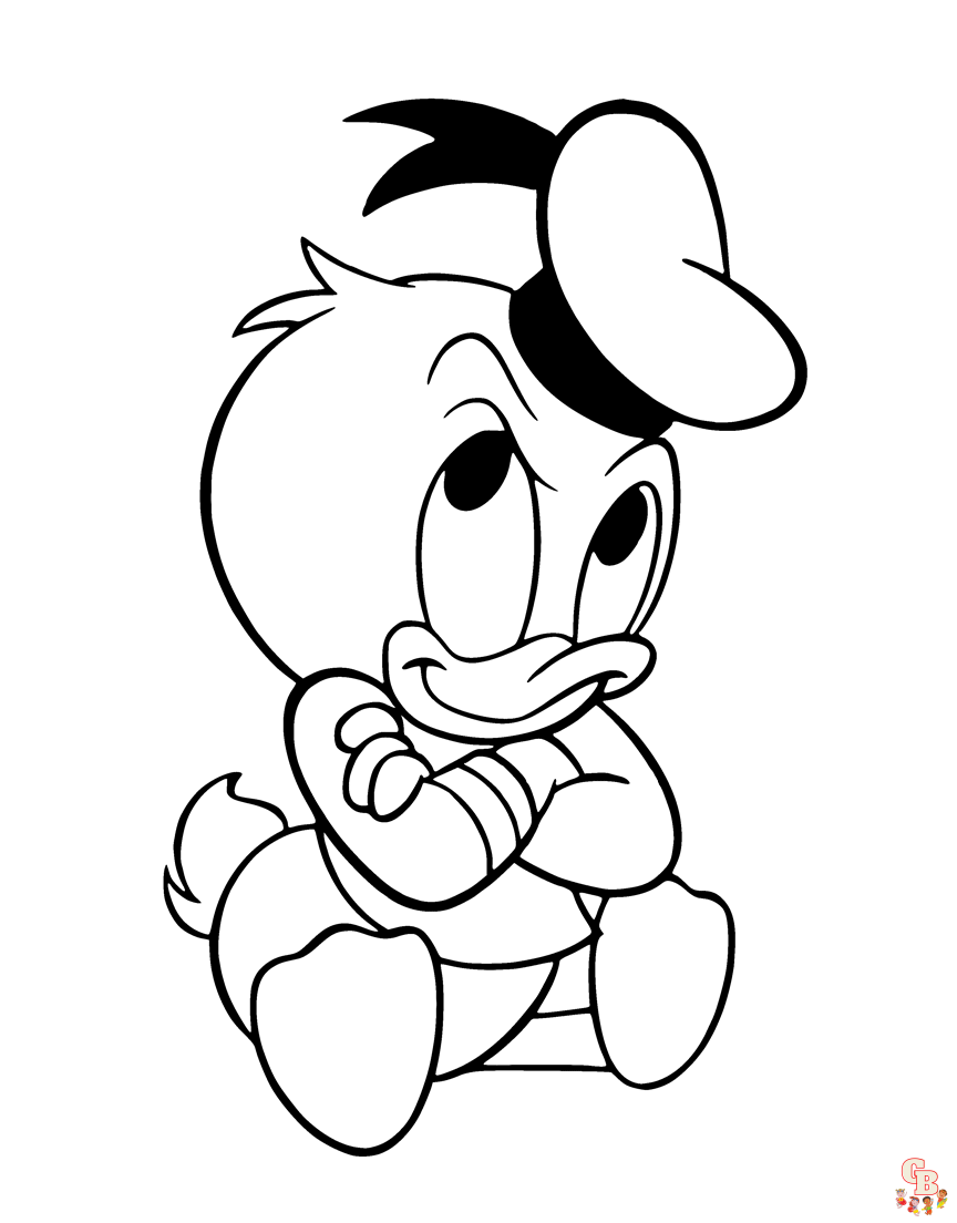 Cute Baby Donald coloring pages easy