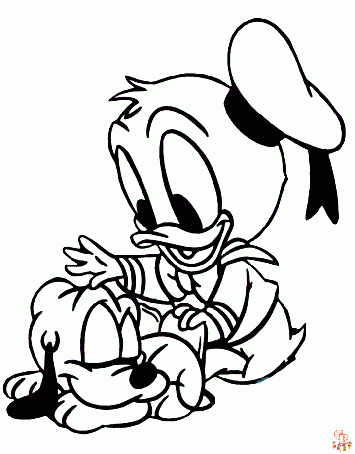 Cute Baby Donald coloring pages printable 1