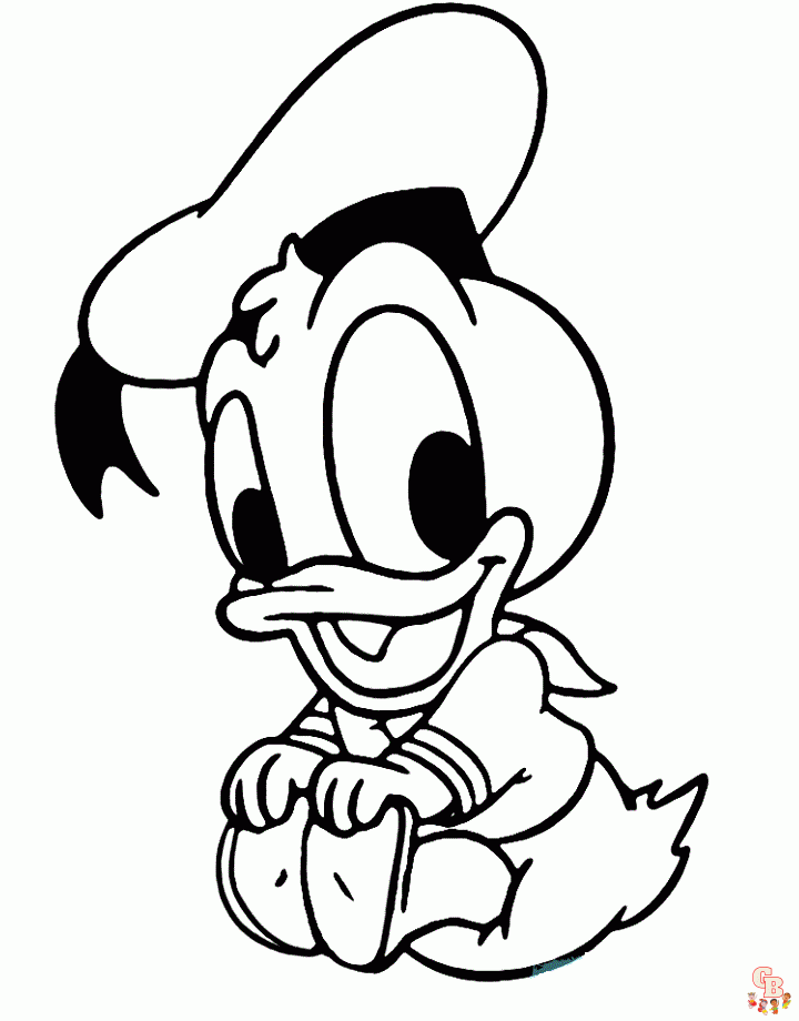 Cute Baby Donald coloring pages printable 2