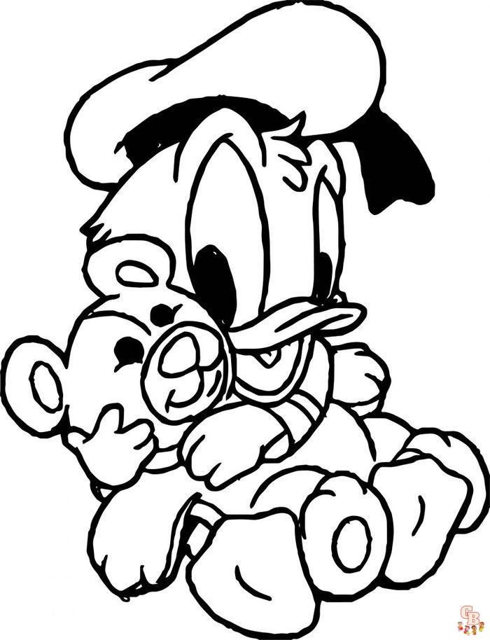 Cute Baby Donald coloring pages printable free