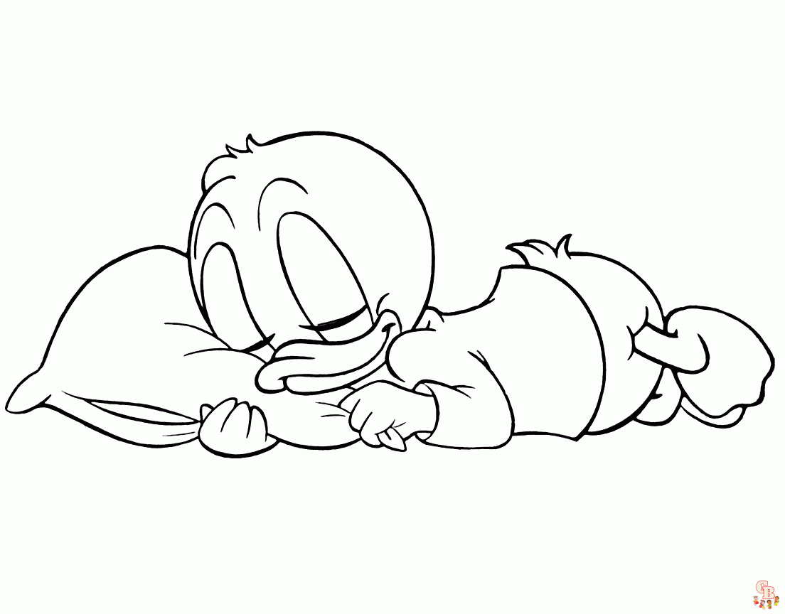Cute Baby Donald coloring pages to print