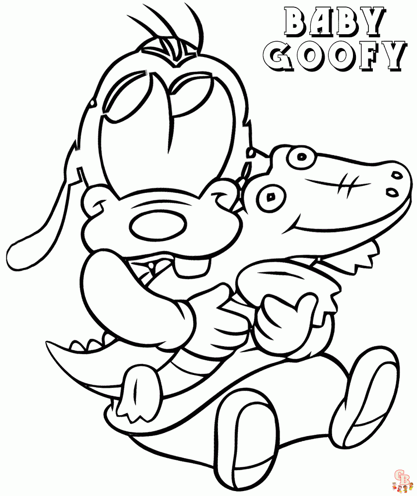 Cute Baby Goofy coloring pages easy
