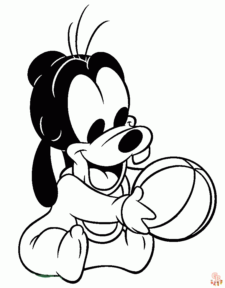 Cute Baby Goofy coloring pages free
