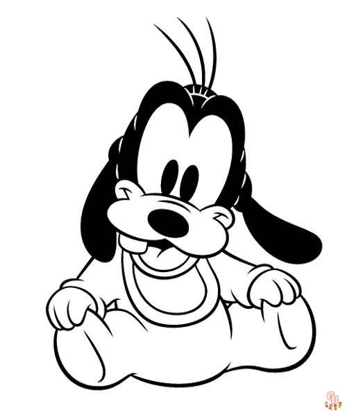Cute Baby Goofy coloring pages printable 1