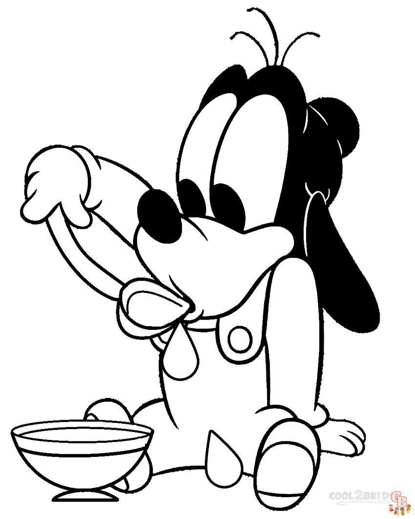 Cute Baby Goofy coloring pages printable 2
