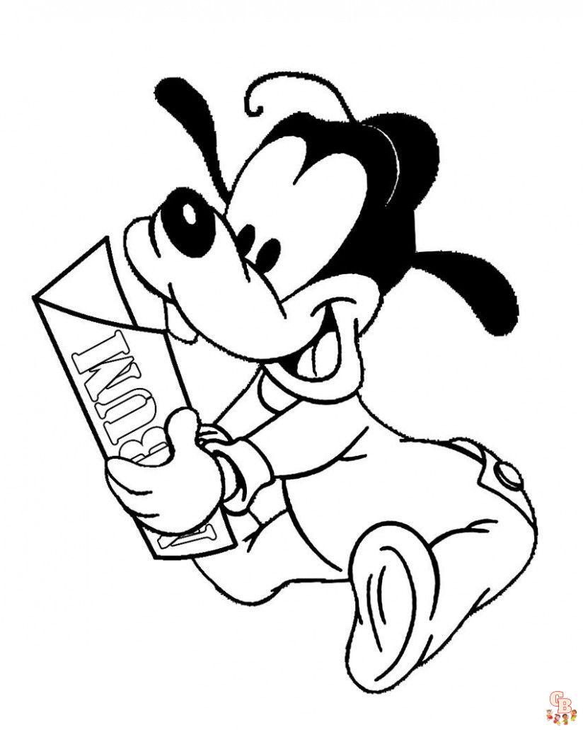 Cute Baby Goofy coloring pages to print