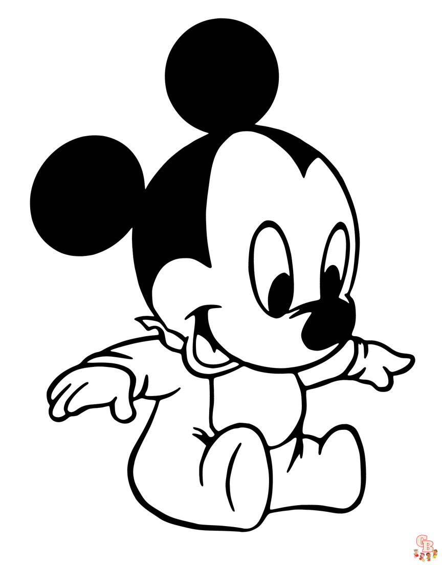Cute Baby Mickey coloring pages 1