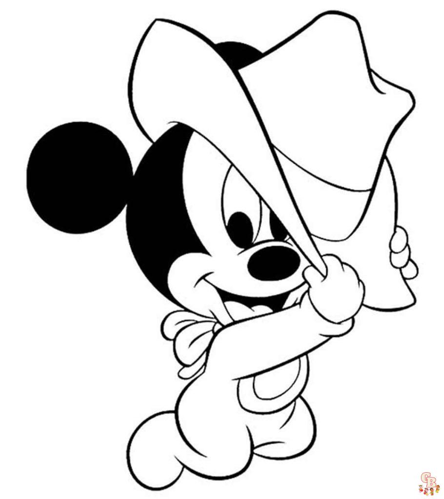 Cute Baby Mickey coloring pages easy 2