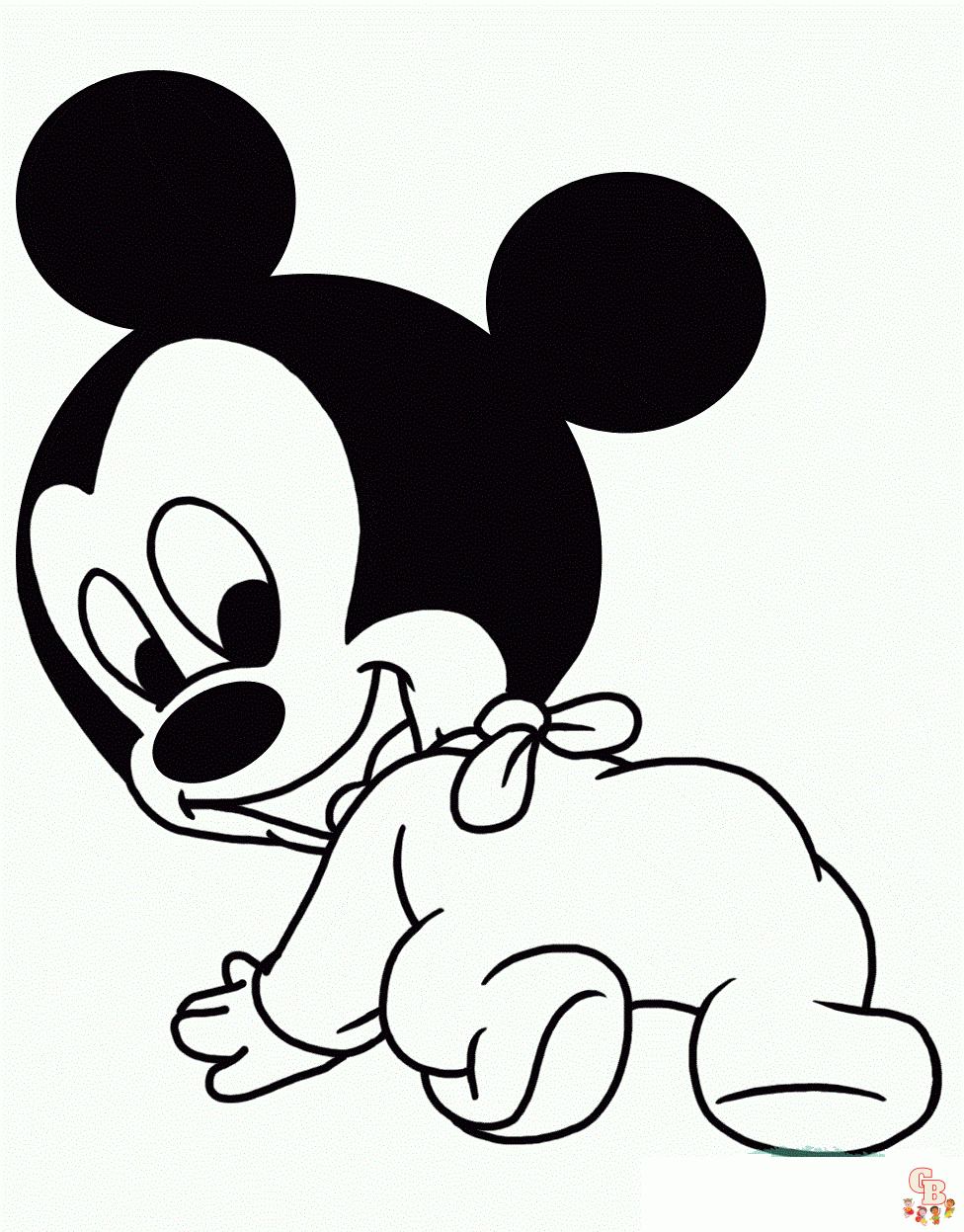 Cute Baby Mickey coloring pages free 1