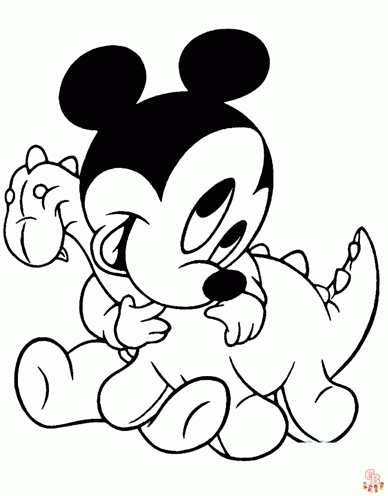 Cute Baby Mickey coloring pages free 2